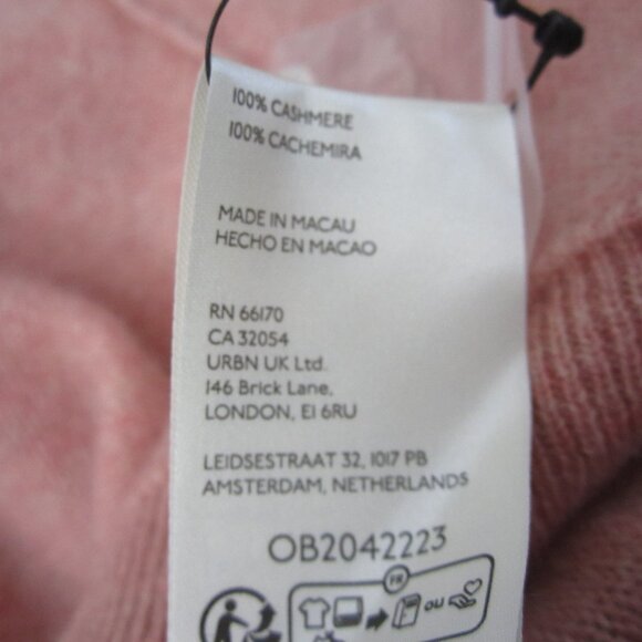 Free People NEW Porta Size L Cashmere Sweater Coral Pink Peach Women's Henley - Picture 8 of 10